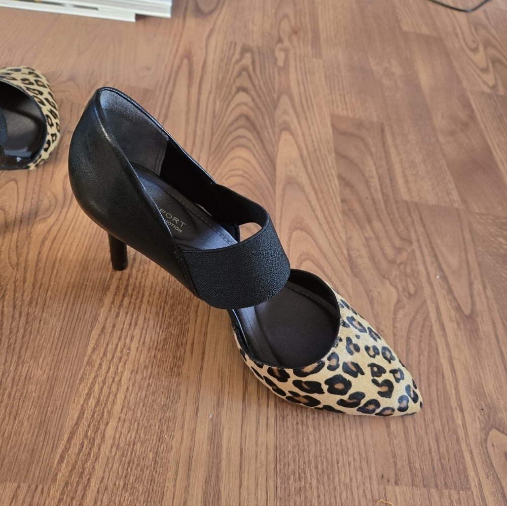 Rockport, Leopard Print Women's Shoes with Black Strap - Picture 8 of 9